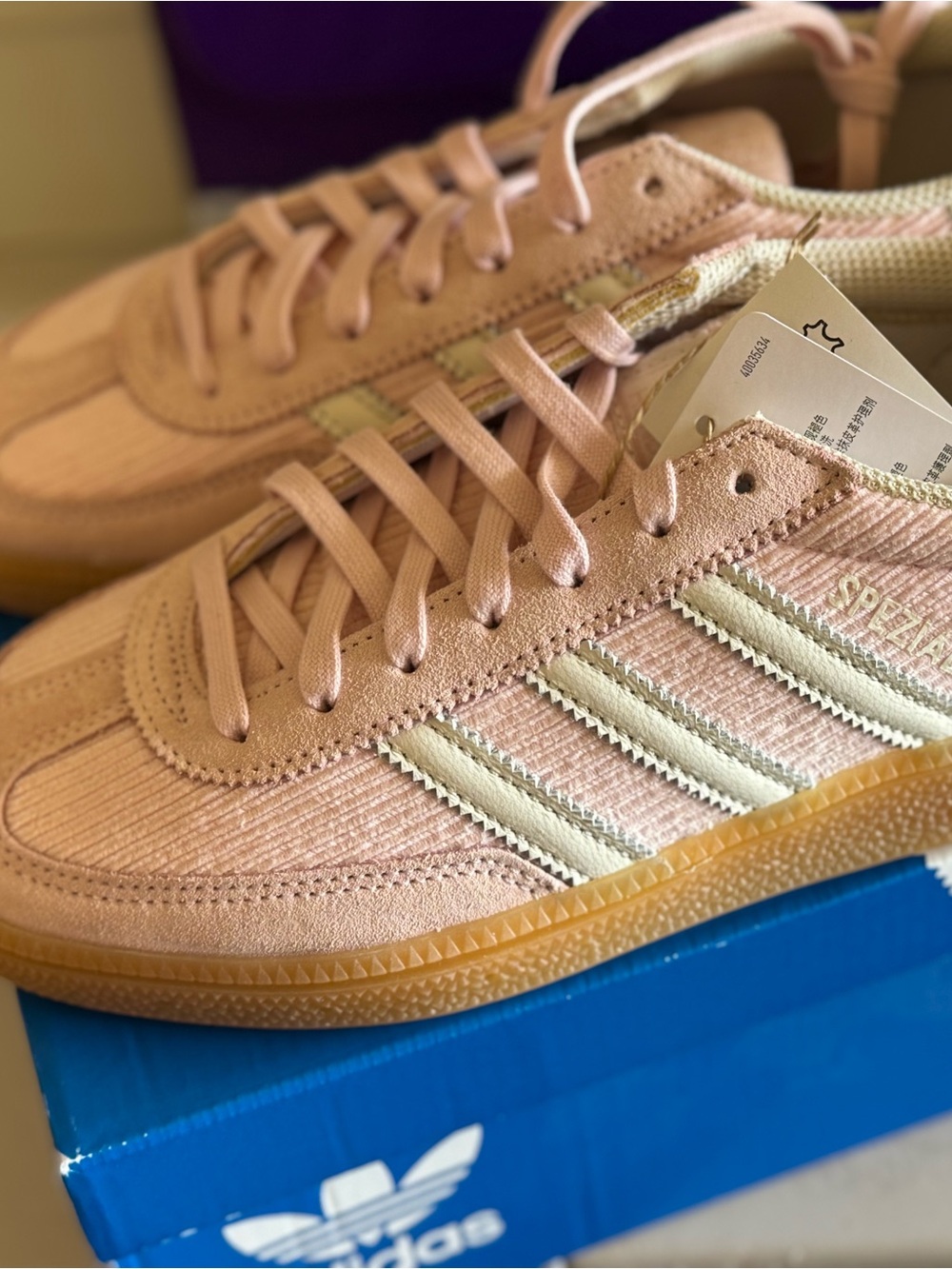 adidas Spezial Sneakers in Pale Pink with Cream Stripes